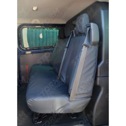 Rear 3-Seater Bench Seat Cover In Black For Ford Transit Custom 2023+