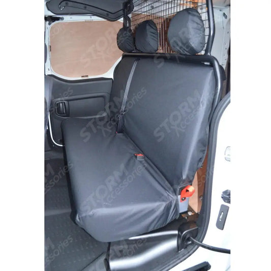 Rear 3-seater Passenger Seat Covers Black For Peugeot Partner Van 2008-2018