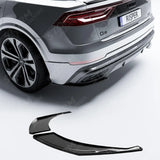 Rear Bumper Corner Splitters In Gloss Black For Audi Q8 S-line 2018 On