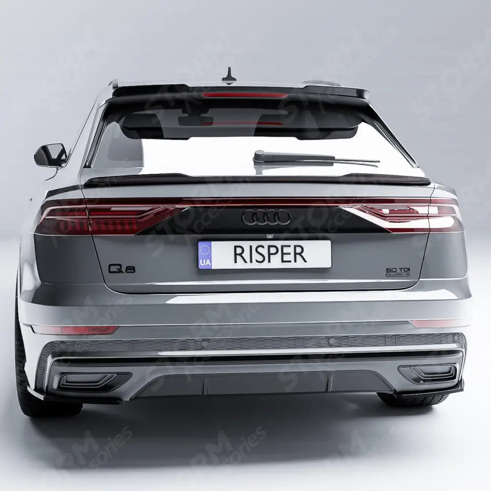 Rear Bumper Corner Splitters In Gloss Black For Audi Q8 S-line 2018 On