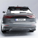 Rear Bumper Corner Splitters In Gloss Black For Audi Q8 S-line 2018 On