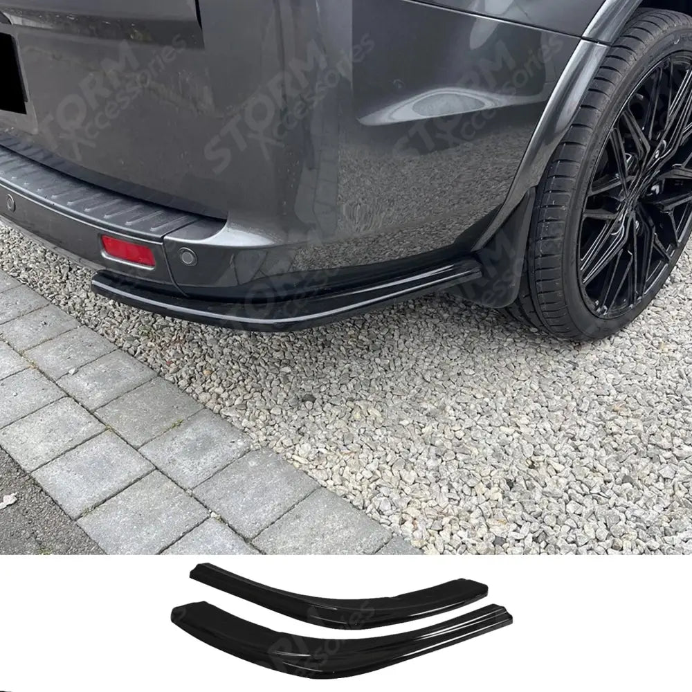 Rear Bumper Splitters In Gloss Black For Ford Transit Custom 2012-2023