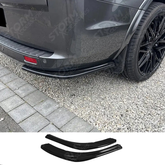 Rear Bumper Splitters In Gloss Black For Ford Transit Custom 2012-2023