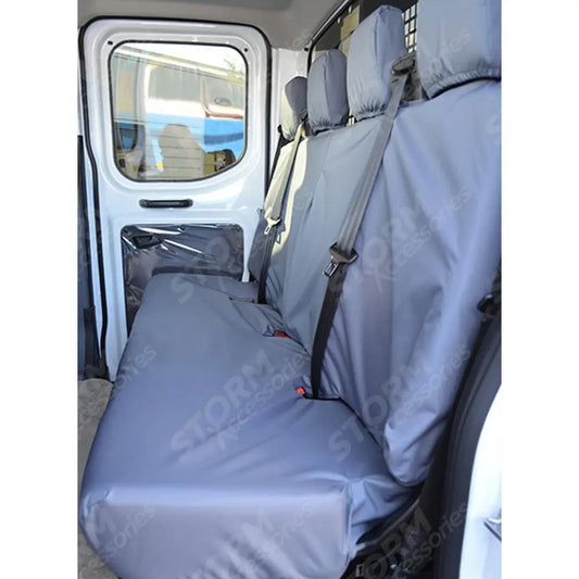 Rear Cab Single Bench 4 Passenger Seat Covers Grey For Ford Transit 2014 On