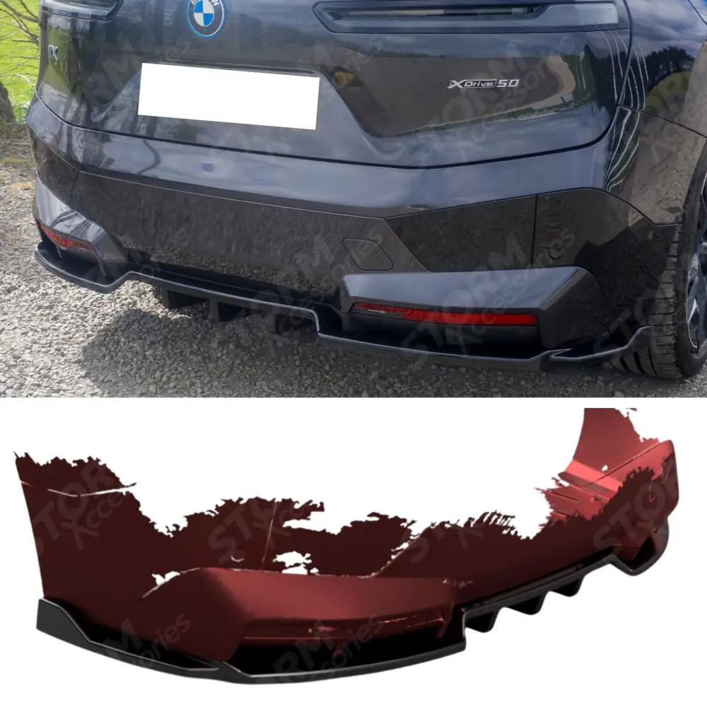 Rear Center Splitter (2PCS) In Gloss Black For BMW IX M-Pack I20 2021+