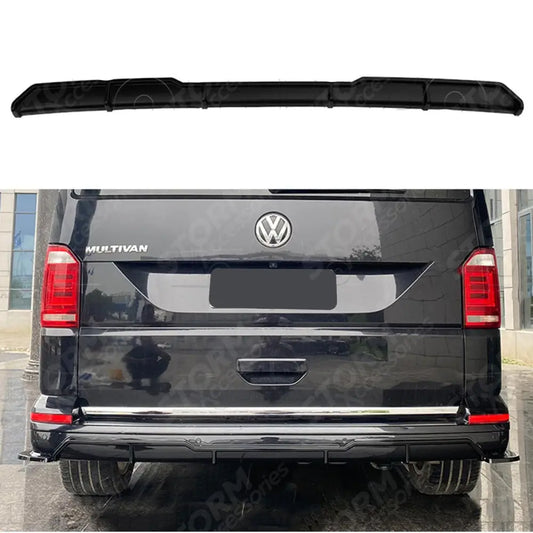 Rear Central Diffuser In Gloss Black For Volkswagen Transporter T6 2015-2019
