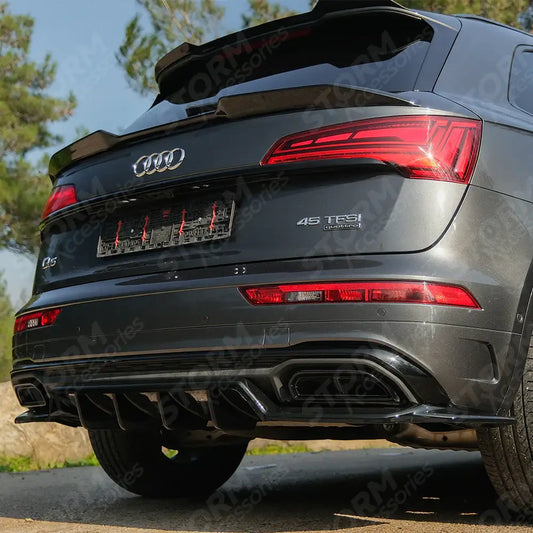 Rear Centre Splitters In Gloss Black (2 Pcs) For Audi Q5 S-Line Mk2 Facelift 2020-2024