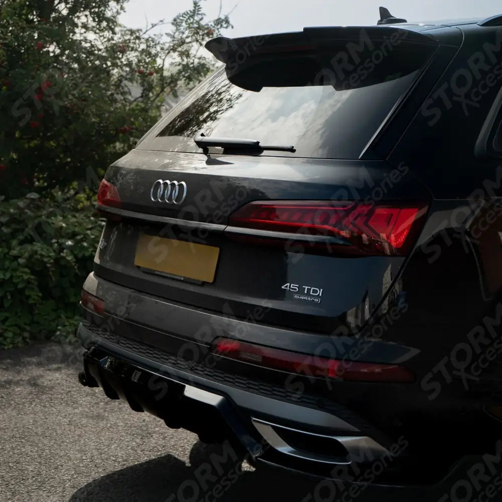 Rear Diffuser in Gloss Black For Audi Q7 S-line 2019+
