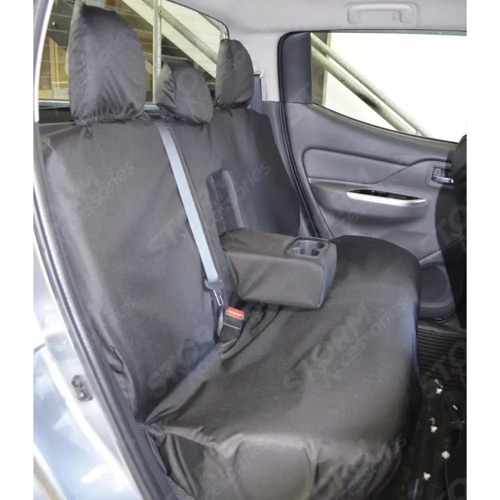 Rear Seat Covers Black For Mitsubishi L200 Mk7 2015 On Double Cab