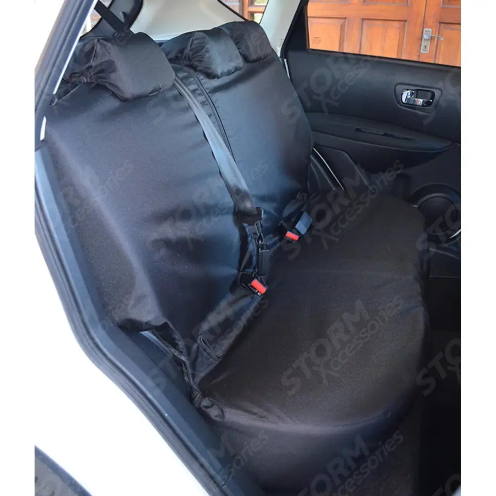 Rear Seat Covers Black For Nissan Qashqai 2007-2013