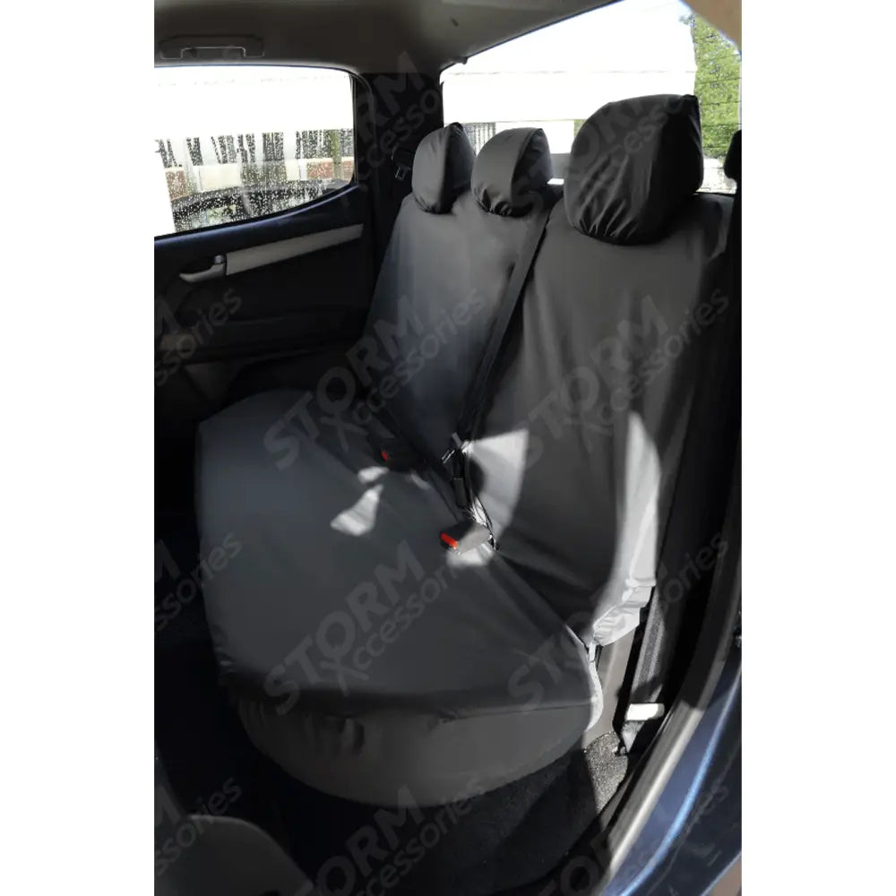 Rear Seat Covers Black Without Central Armrest For Isuzu D-max 2021 Onward