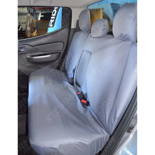Rear Seat Covers Grey For Mitsubishi L200 2015 On Mk7 Double Cab