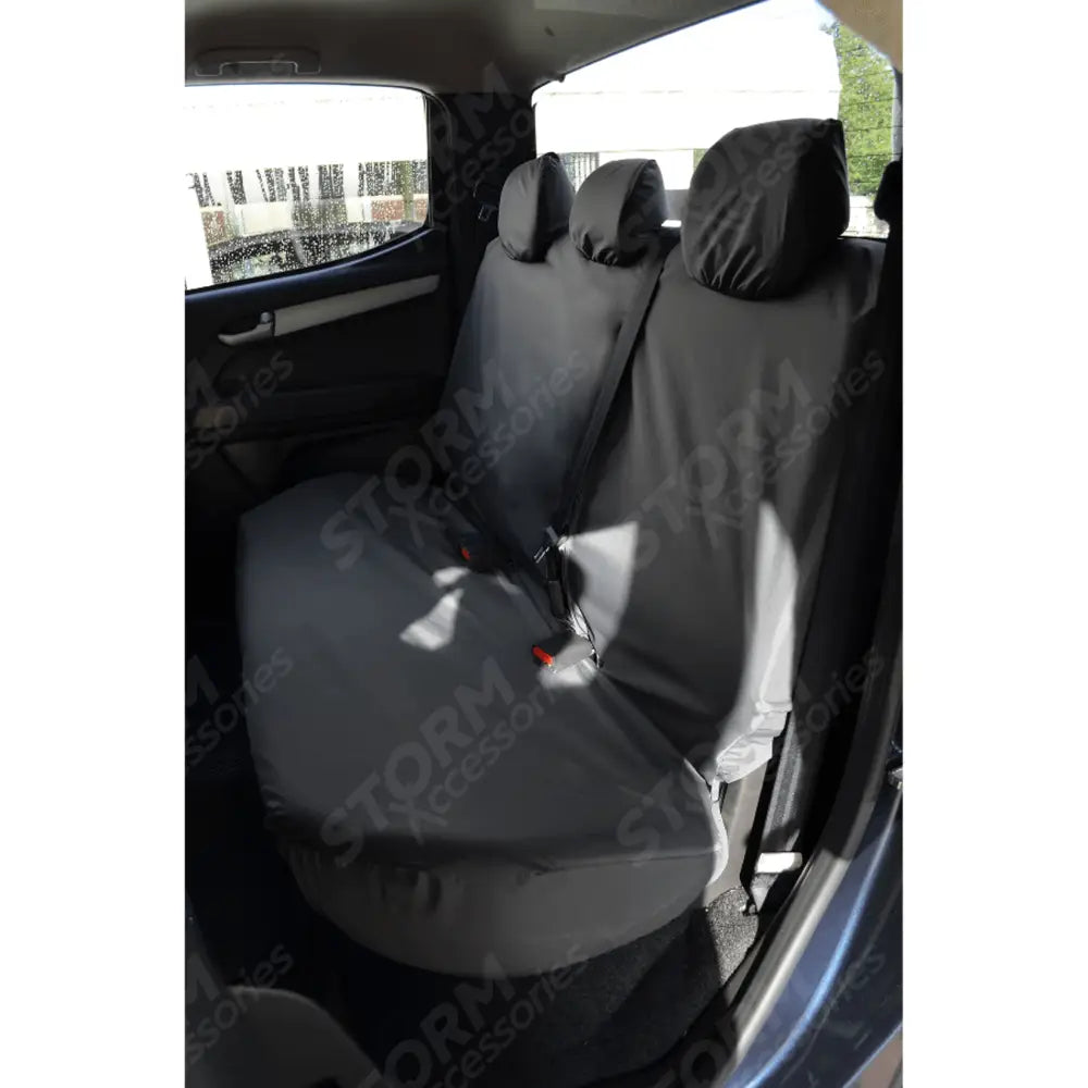 Rear Seat Covers No Armrest Black For Isuzu D-max 2012 - 2021