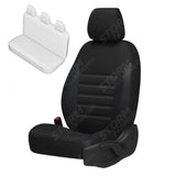 Rear Seat Covers Pu Leather In Black For Vw Transporter T6 2016 - 2024