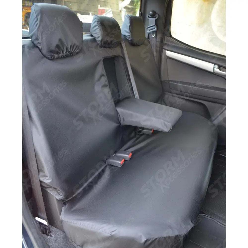 Rear Seat Covers With Armrest Black For Isuzu D-max 2012 - 2021