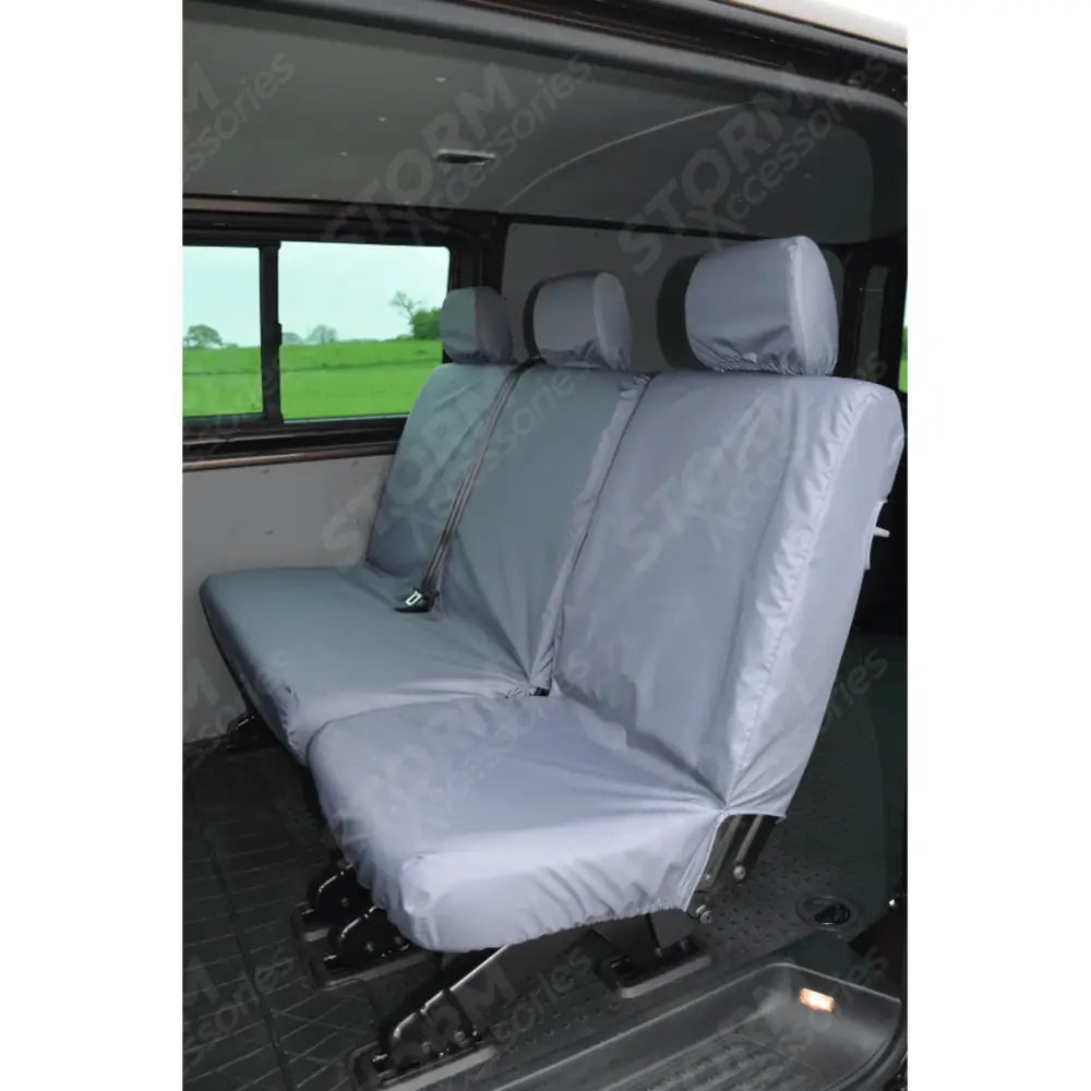 Rear Single Double Seat Covers Grey For Vw Transporter T5 2003-2009