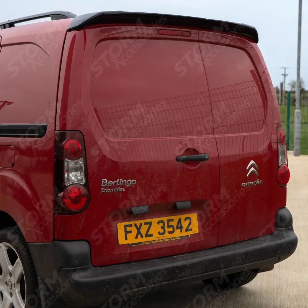 Rear Spoiler (Barn Doors) In Gloss Black For Citroen Berlingo 2008 On