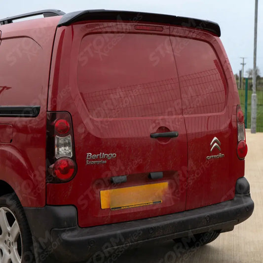 Rear Spoiler (Barn Doors) In Gloss Black For Citroen Berlingo 2008 On