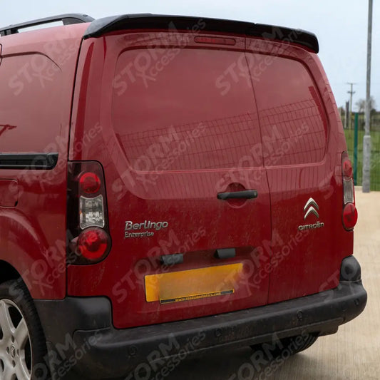 Rear Spoiler (Barn Doors) In Gloss Black For Citroen Berlingo 2008 On