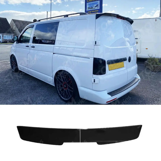 Rear Spoiler Gloss Black For Volkswagen Transporter T5 T6 T6.1 Barn Door 2003 - 2024