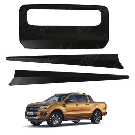 Rear Tailgate Door Handle Surround Trim Cover Black For Ford Ranger T6 2012-2022