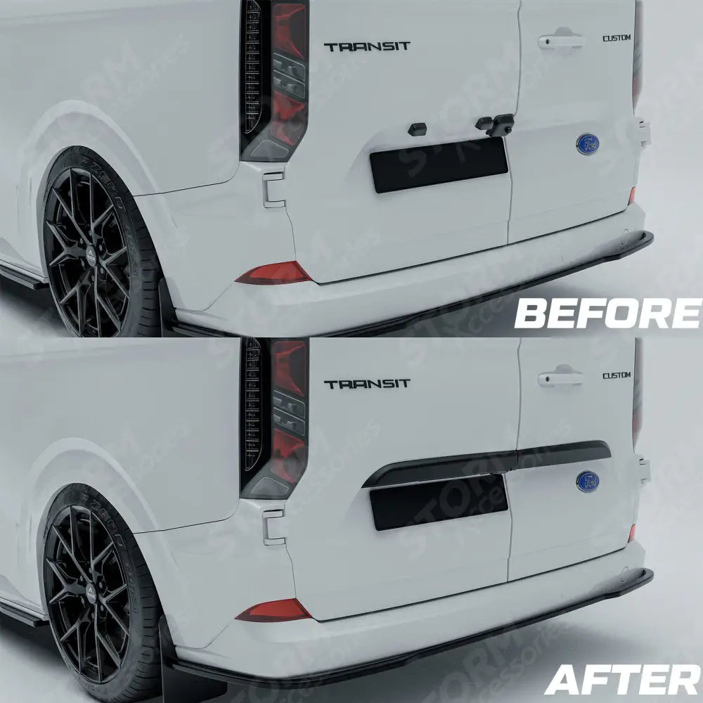 Rear Threshold Camera Cover In Gloss Black For Ford Transit Custom MK2 2024+