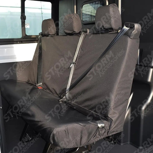 Rear Triple Bench Seat Covers Black For Ford Transit 2014 On
