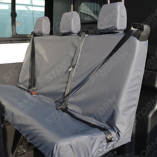 Rear Triple Bench Seat Covers Grey For Ford Transit 2014 On