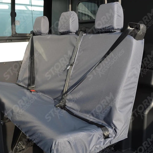 Rear Triple Bench Seat Covers Grey For Ford Transit 2014 On