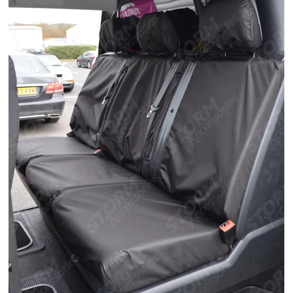 Rear Triple Seat Covers Black For Citroen Dispatch Van 2016 On