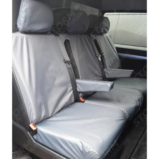 Rear Triple Seat Covers Grey For Citroen Dispatch Van 2016 On