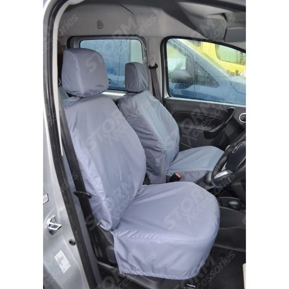 Renault Kangoo 2008 On Driver And Non-folding Passenger Seat Covers - Pair - Grey