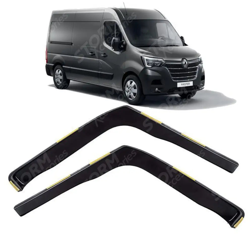 Renault Master 2010 On - Stx Internal Wind Deflectors - 2pcs - W117 - Clip In Fitment - Dark Smoke