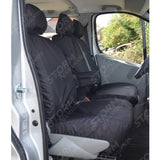 Renault Trafic 2001-2006 Driver (With Armrest) And Front Double Passenger Seat Covers - Black