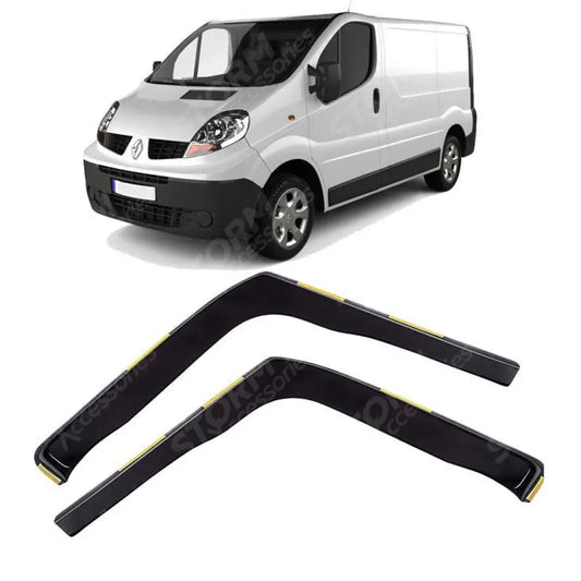 Renault Trafic 2001-2013 - Stx Internal Wind Deflectors - W118 - 2pcs - Clip In - Dark Smoke