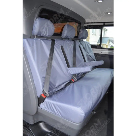 Renault Trafic 2014 On - Vauxhall Vivaro 2014-2019 Crew Cab Rear 3-seater Seat Covers - Grey