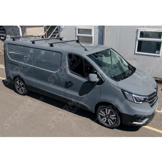 Renault Trafic - Vauxhall Vivaro 2014 On - Ridgerack Roof Rack V2 - 3 Bars Style In Black