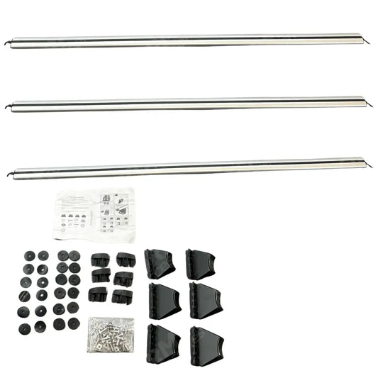 Renault Trafic - Vauxhall Vivaro 2014 On - Ridgerack Roof Rack V2 - 3 Bars Style In Silver