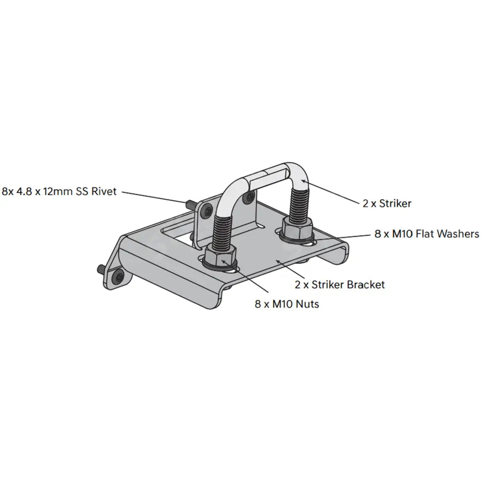 Replacement Egr Aluminium Tonneau Cover E-Type Lock Striker Kit