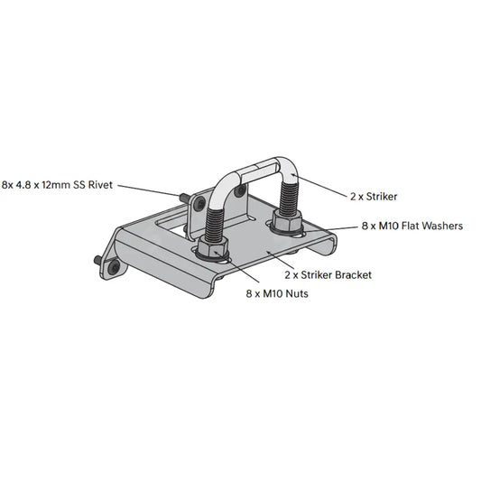 Replacement Egr Aluminium Tonneau Cover E-Type Lock Striker Kit