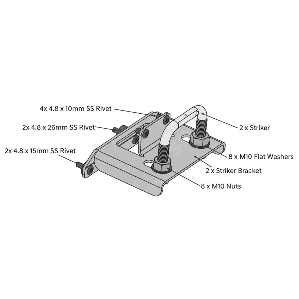 Replacement Egr Aluminium Tonneau Cover F-Type Lock Striker Kit