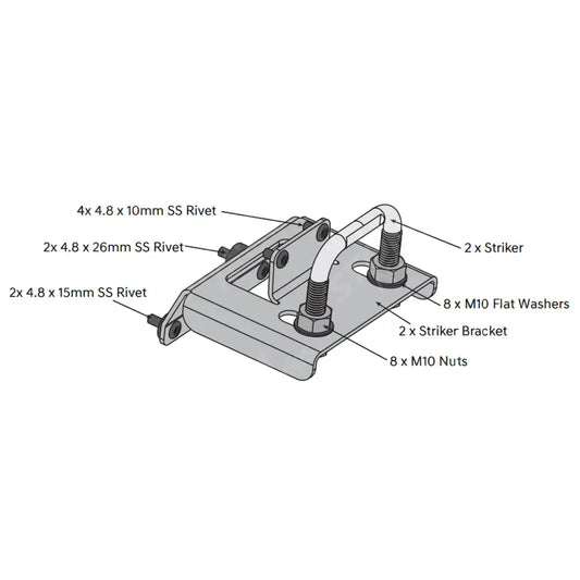 Replacement Egr Aluminium Tonneau Cover F-Type Lock Striker Kit
