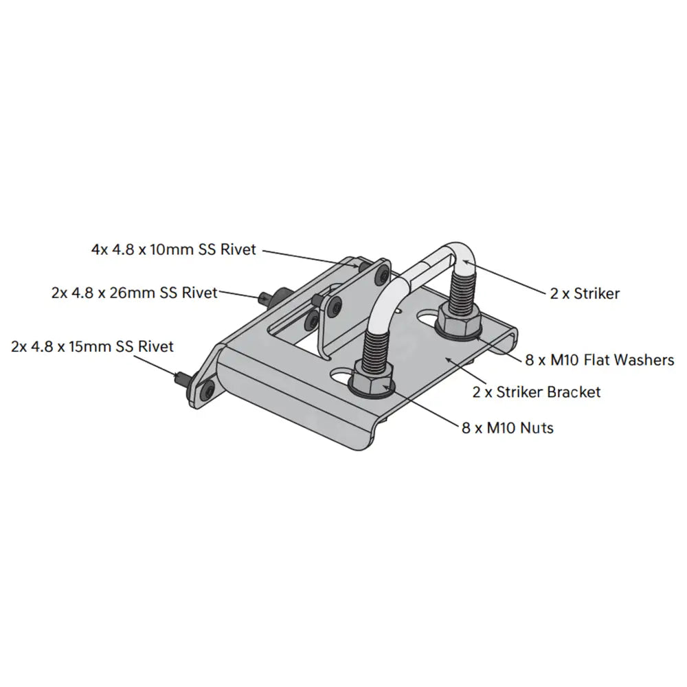 Replacement Egr Aluminium Tonneau Cover F-Type Lock Striker Kit