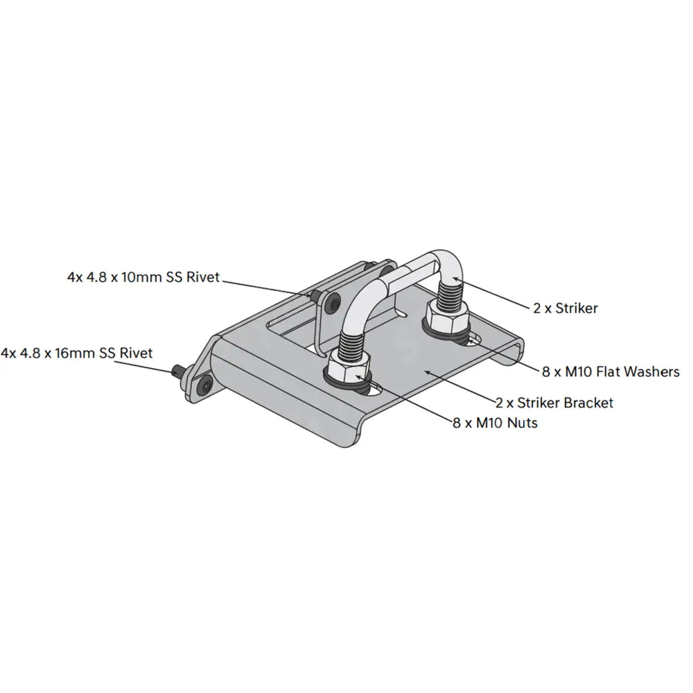 Replacement Egr Aluminium Tonneau Cover H-Type Lock Striker Kit
