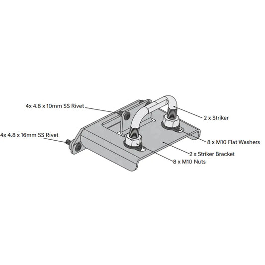 Replacement Egr Aluminium Tonneau Cover H-Type Lock Striker Kit