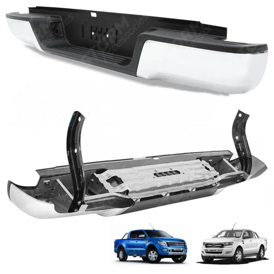 Replacement Rear Bumper With Sensor Holes Stainless Steel For Ford Ranger T6 2012-2022