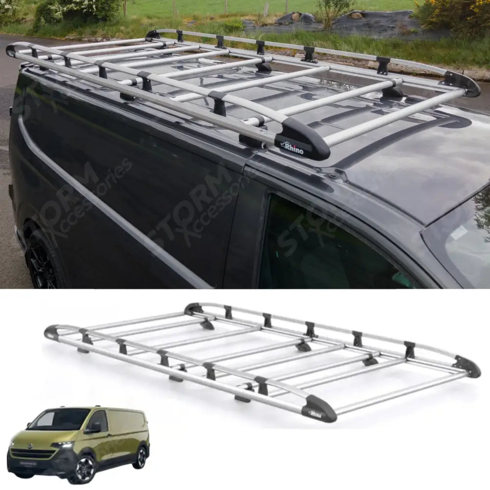 Rhino KammRack Aluminium Van Roof Rack For Volkswagen Transporter T7 2024 On SWB Low Roof (L1H1) Twin Rear Doors