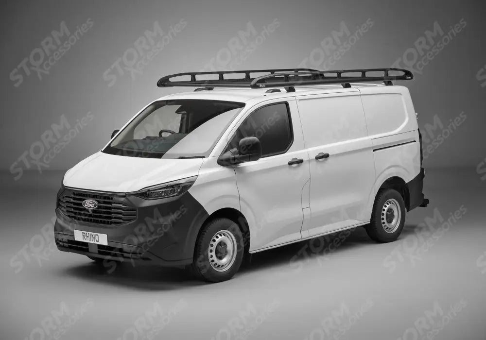 Rhino KammRack Black Aluminium Van Roof Rack For Ford Transit Custom 2023 On LWB Low Roof (L2H1) Twin Rear Doors