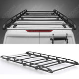 Rhino KammRack Black Aluminium Van Roof Rack For Ford Transit Custom 2023 On SWB Low Roof (L1H1) Tailgate Rear Door