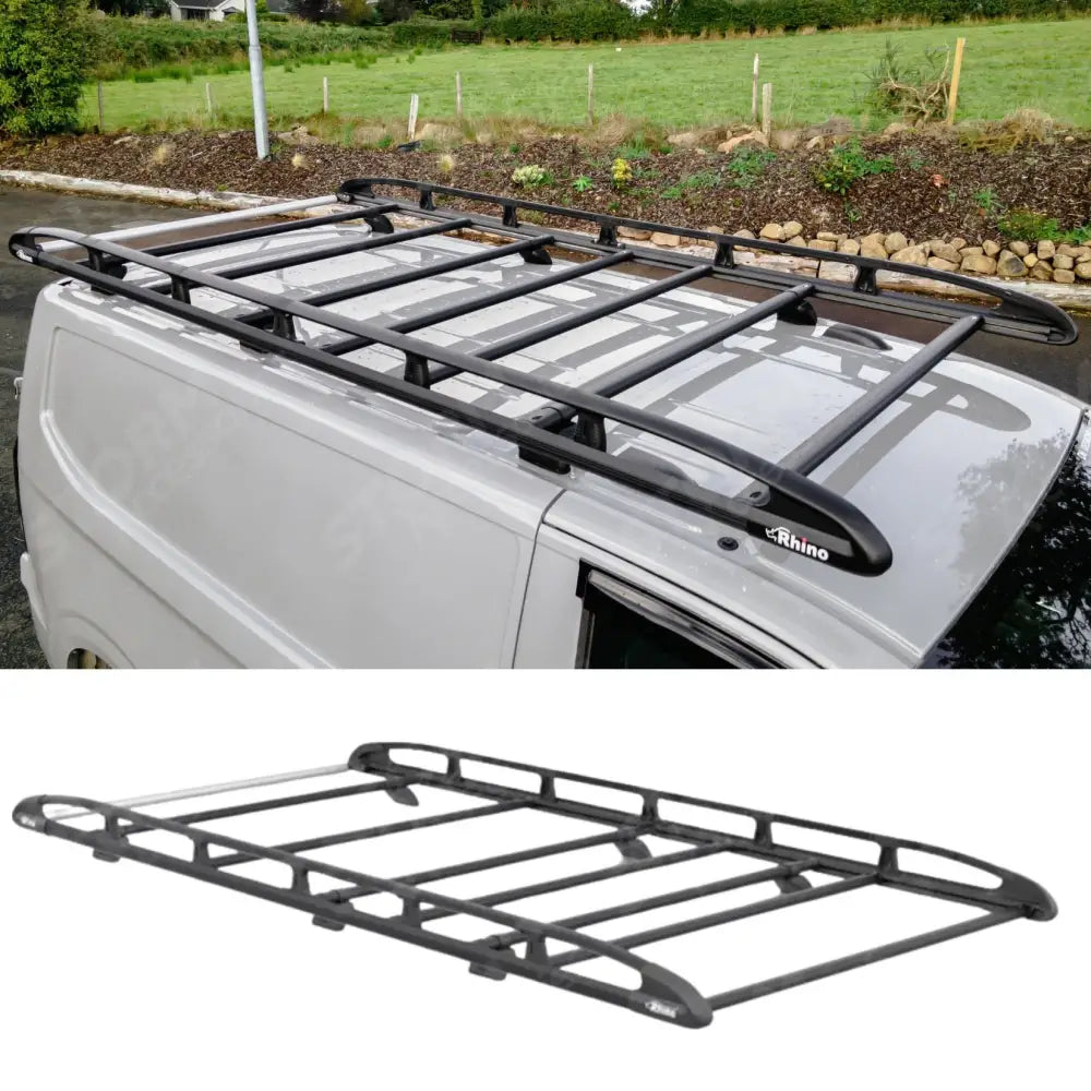 Rhino KammRack Black Aluminium Van Roof Rack For Ford Transit Custom 2023 On SWB Low Roof (L1H1) Twin Rear Doors